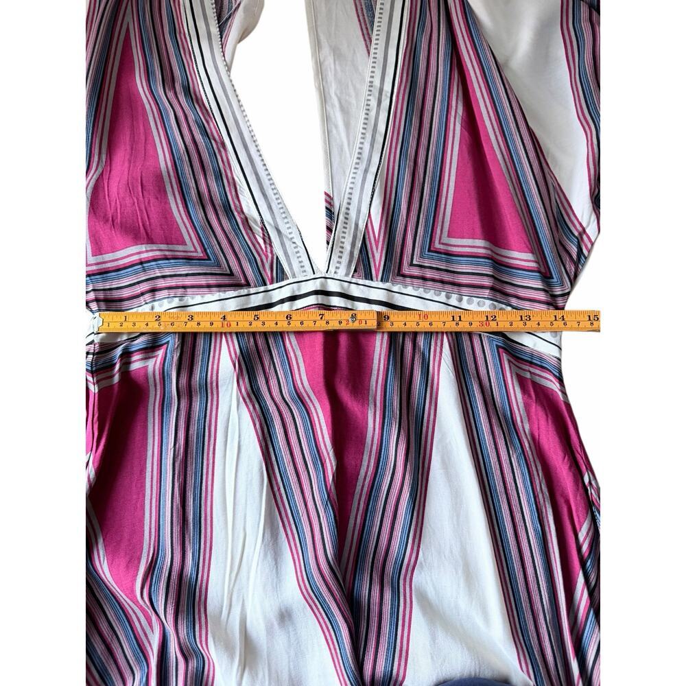 *New Lulus Montecito cream Print Maxi bohemian geometric Dress. Size-M - Picture 7 of 8